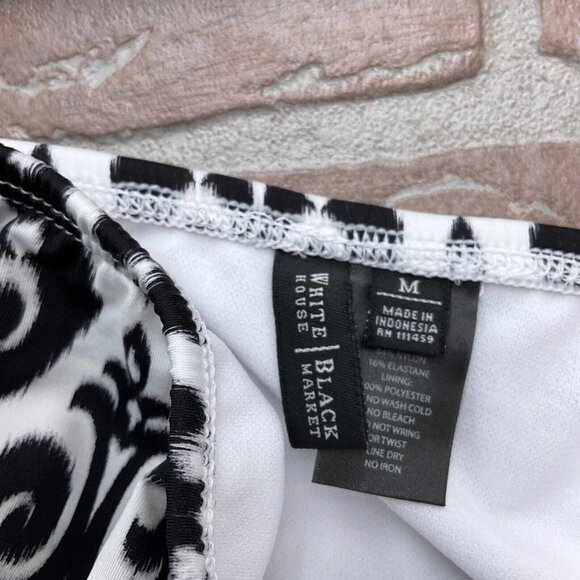 White House Black Market‎ Tankini Suit Women Top Small Bottom Medium Black Red - Picture 4 of 9